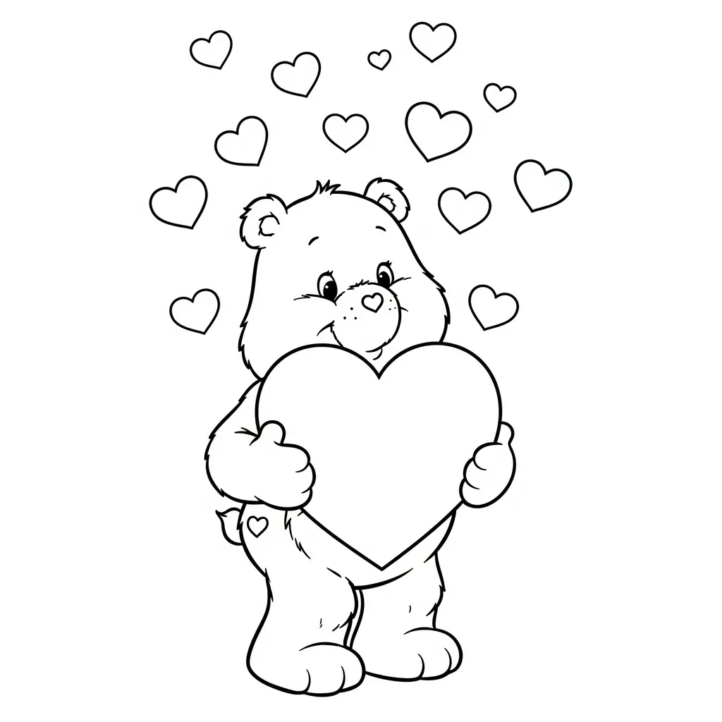 Care Bear 5 para colorear para imprimir kawaii