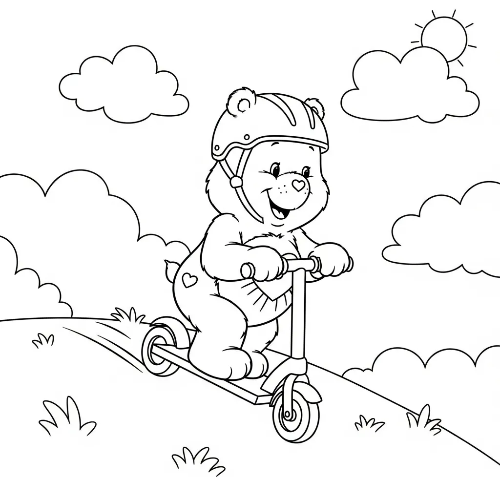 Care Bear 7 para colorear para niño de 7 años