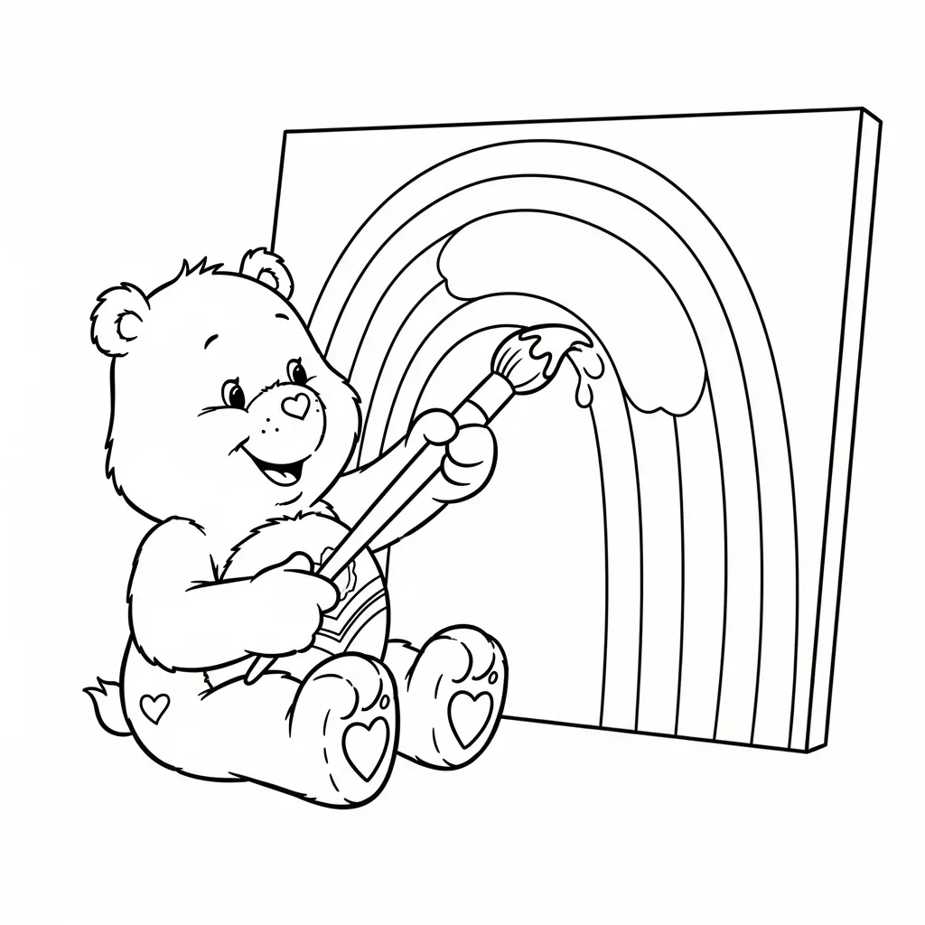 Care Bear 9 para colorear para imprimir para niño de 4 años