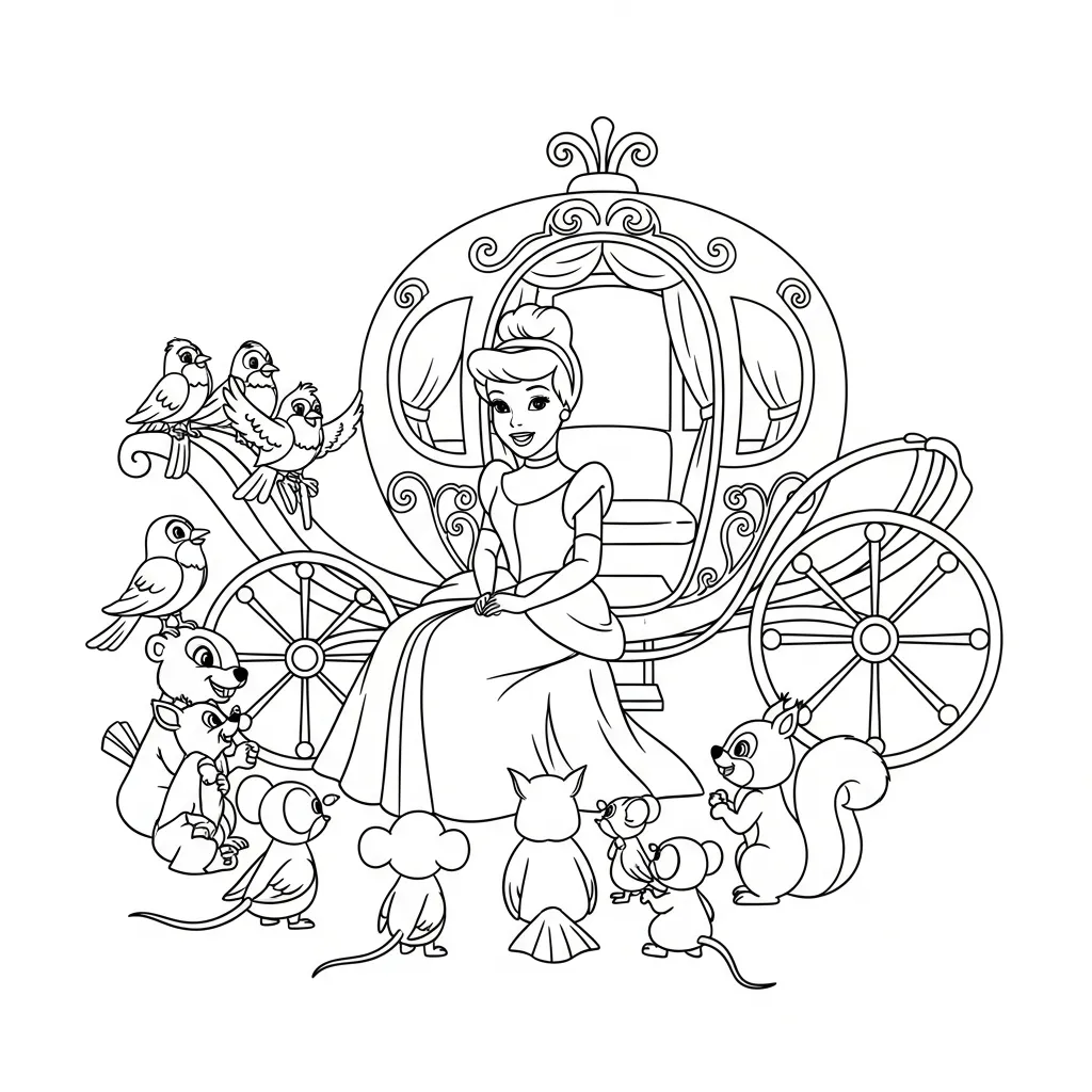 Cenicienta 1 para colorear y recortar