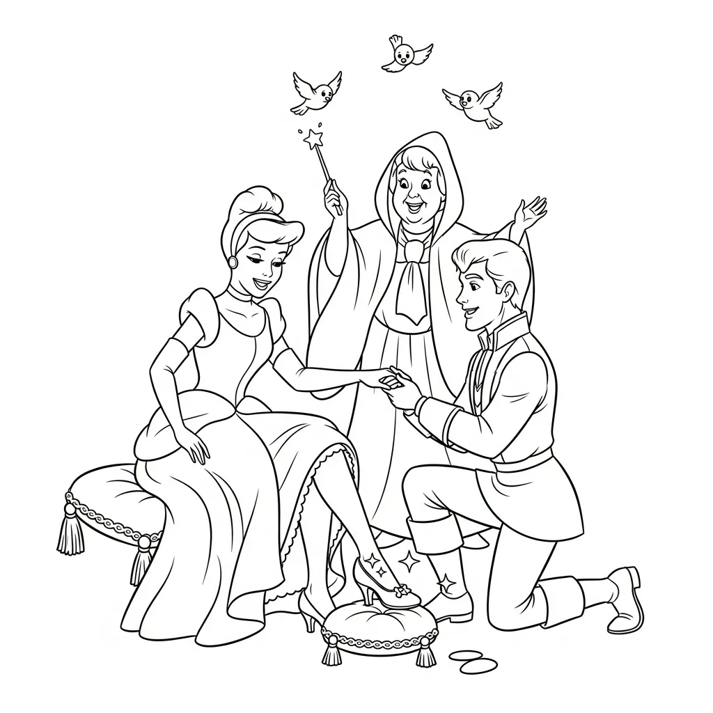 Cenicienta 11 para colorear en línea