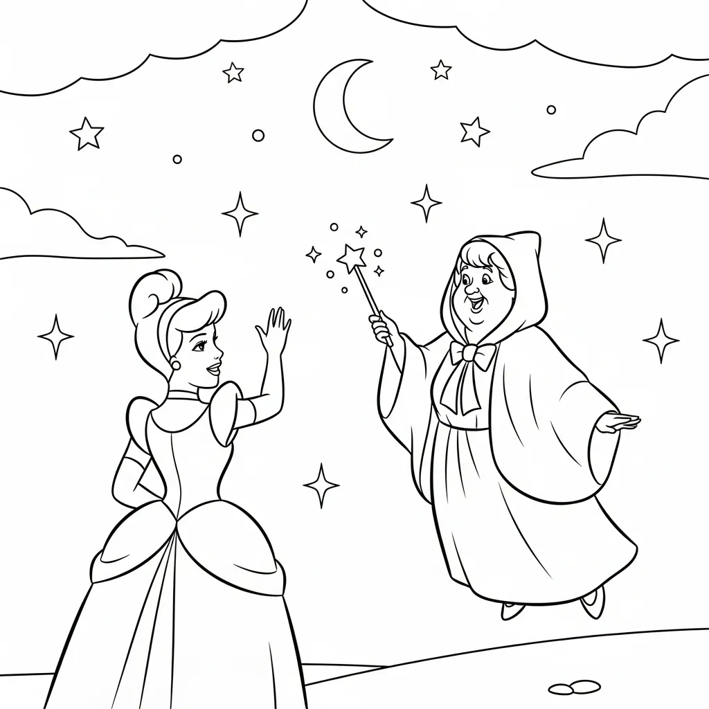 Cenicienta 12 para colorear para imprimir gratis