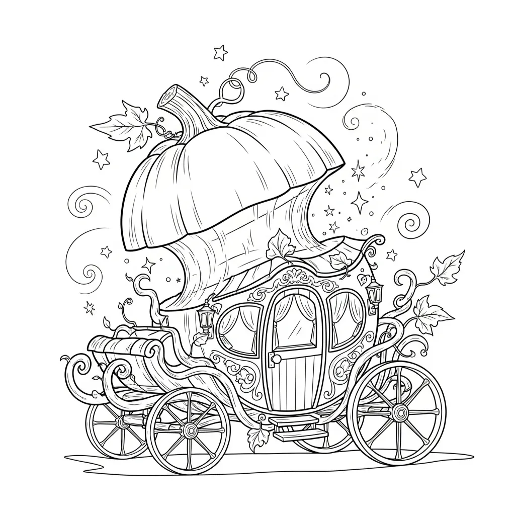 Cenicienta 14 para colorear para niño gratis