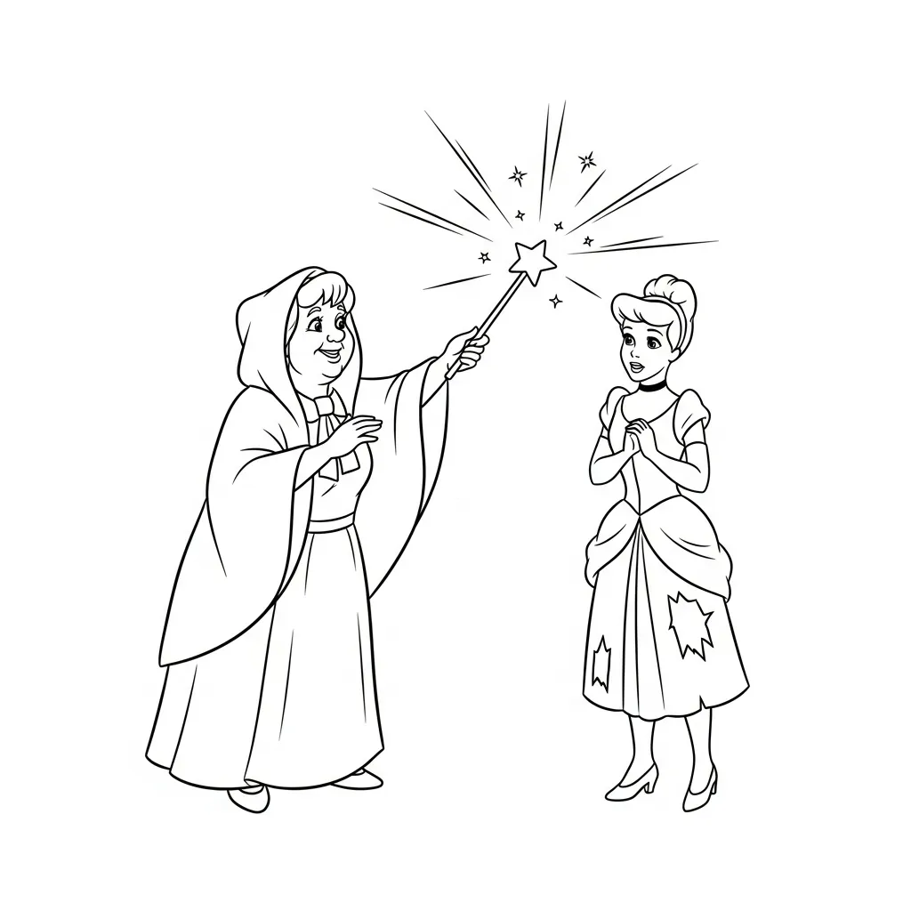 Cenicienta 4 para colorear gratis para imprimir