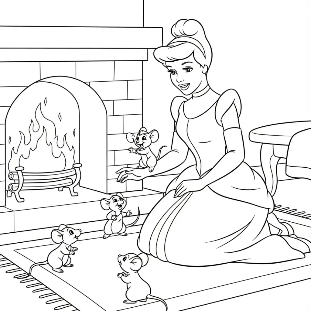 Cenicienta 5 para colorear para imprimir