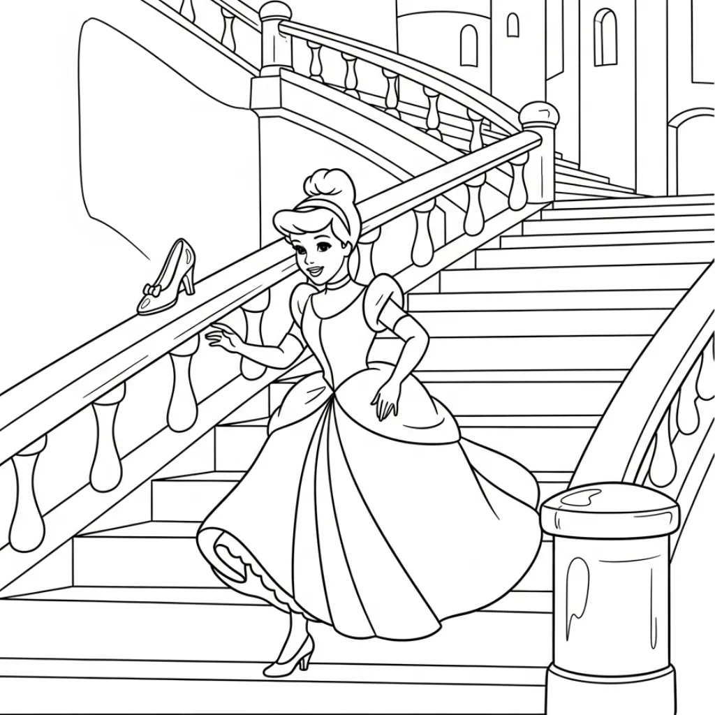 Cenicienta 8 para colorear para imprimir pdf gratis