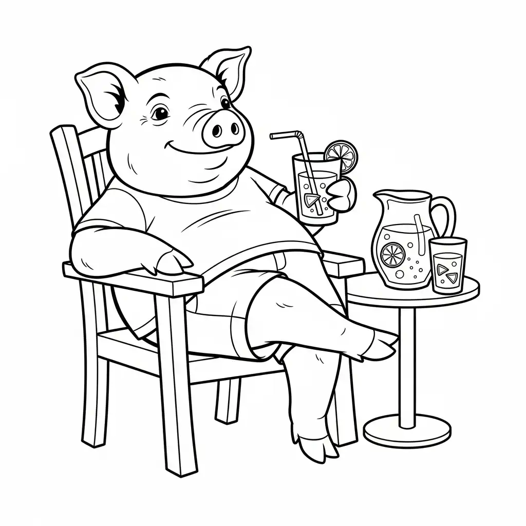 Cerdo para colorear para imprimir gratis 2