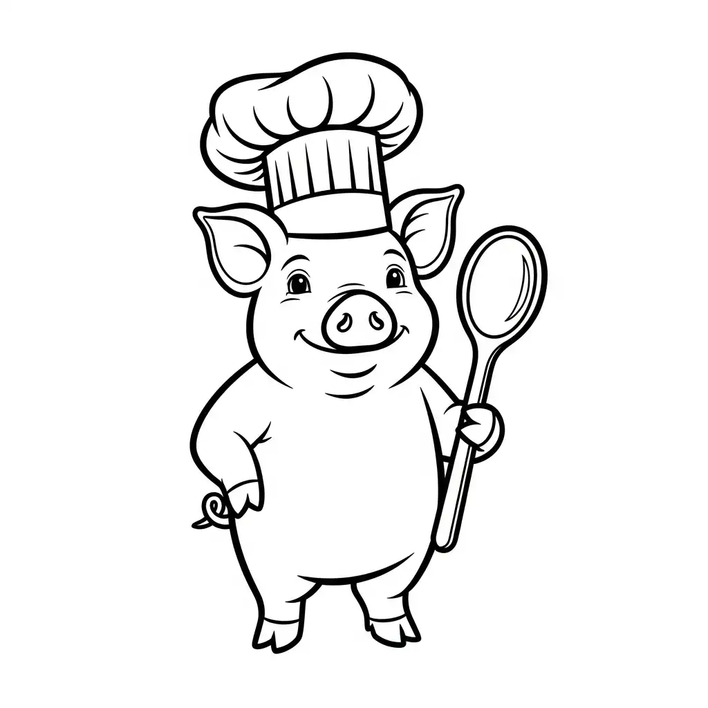 Cerdo para colorear para imprimir para niños