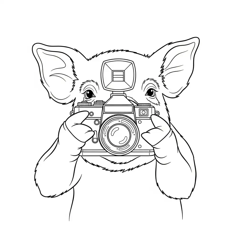 Cerdo de niño para colorear para imprimir