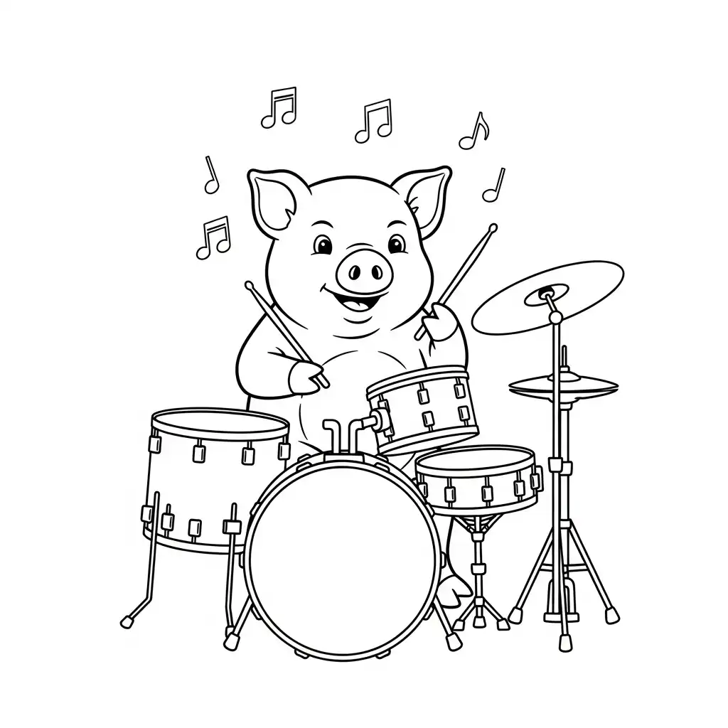 Cerdo para colorear y recortar para imprimir