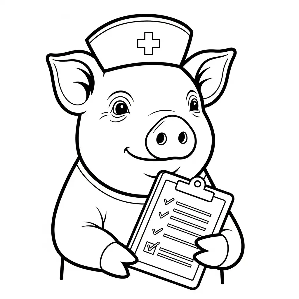 Cerdo para colorear para imprimir kawaii