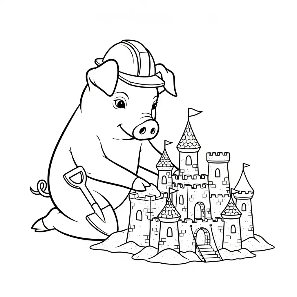 Cerdo para colorear para niño