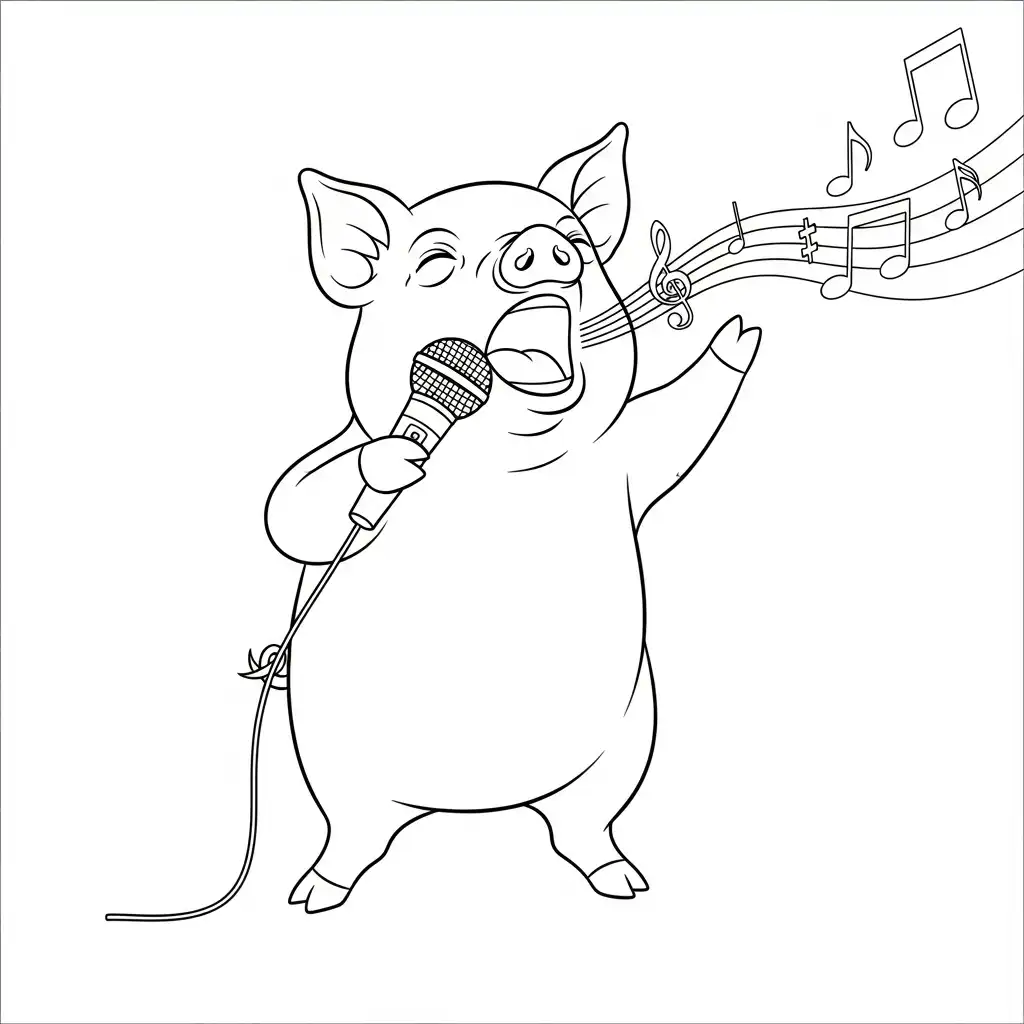 Cerdo para colorear para imprimir para niño de 4 años