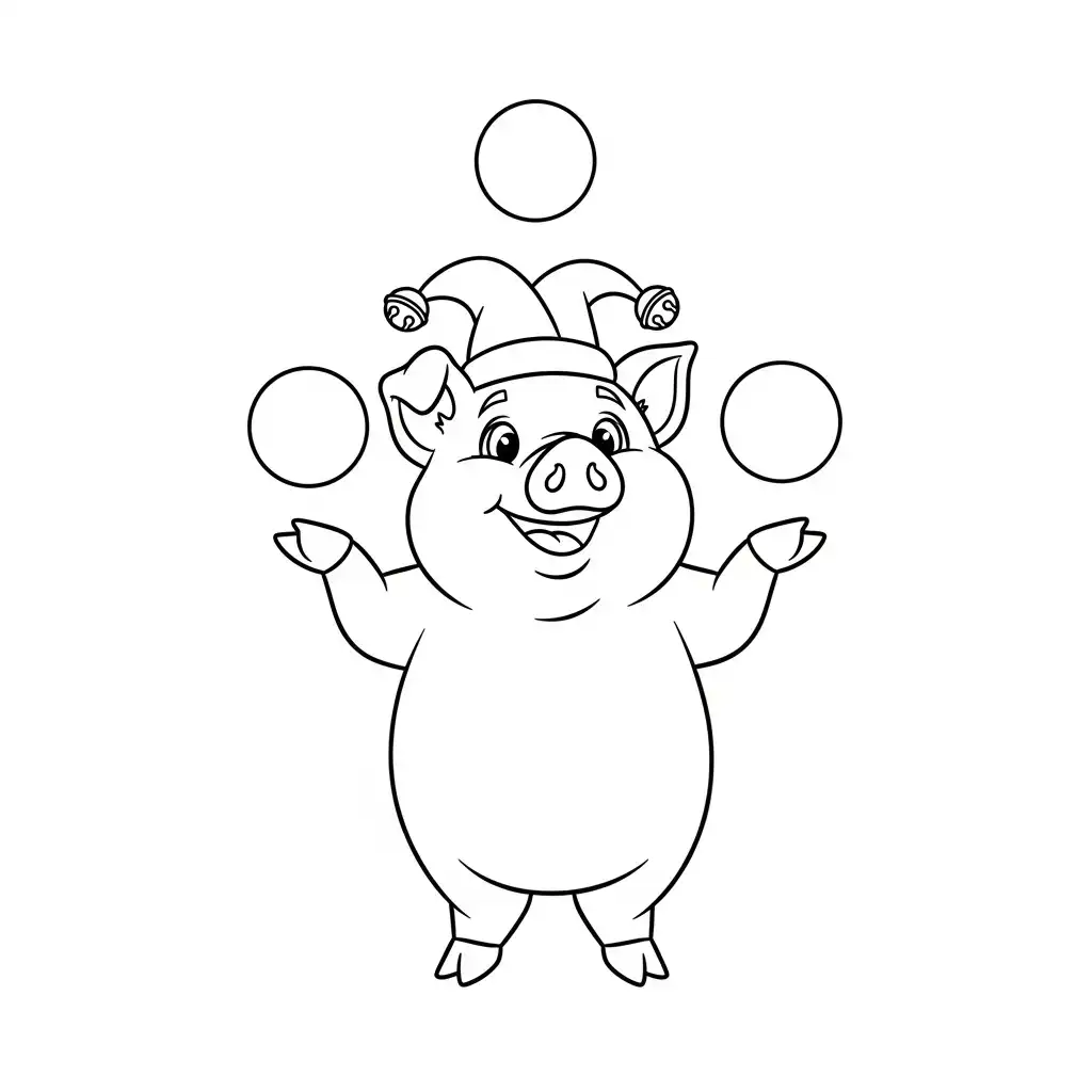 Cerdo para colorear para niño de 8 años