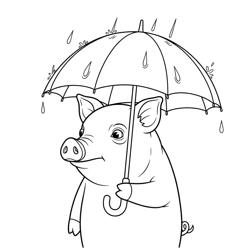 imagen de Cerdo para colorear para niño