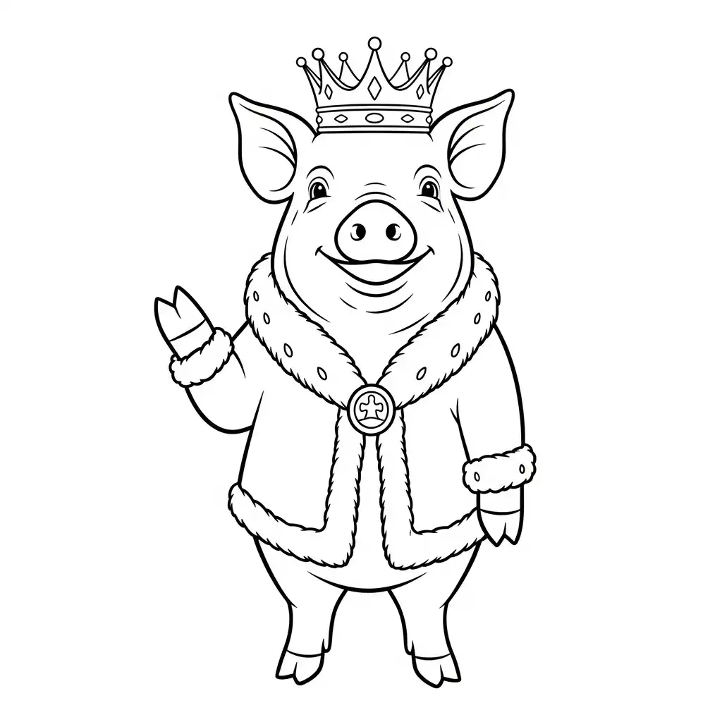 Cerdo para colorear para imprimir para niño de 4 años 1