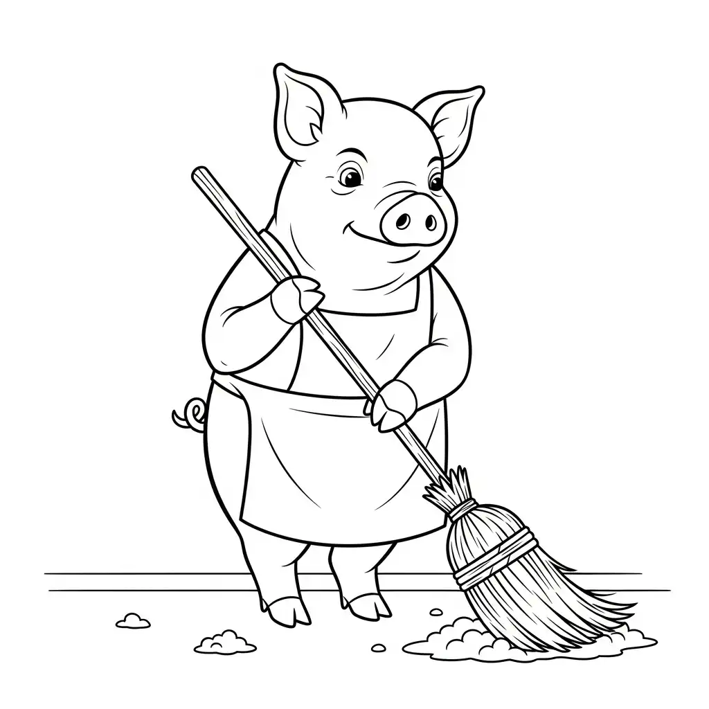 Cerdo para colorear para imprimir para niño de 4 años 2