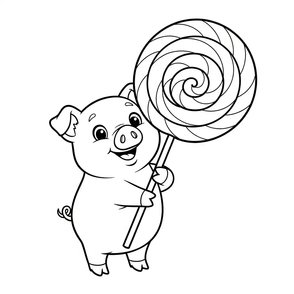 Cerdo para colorear para imprimir para niño de 6 años