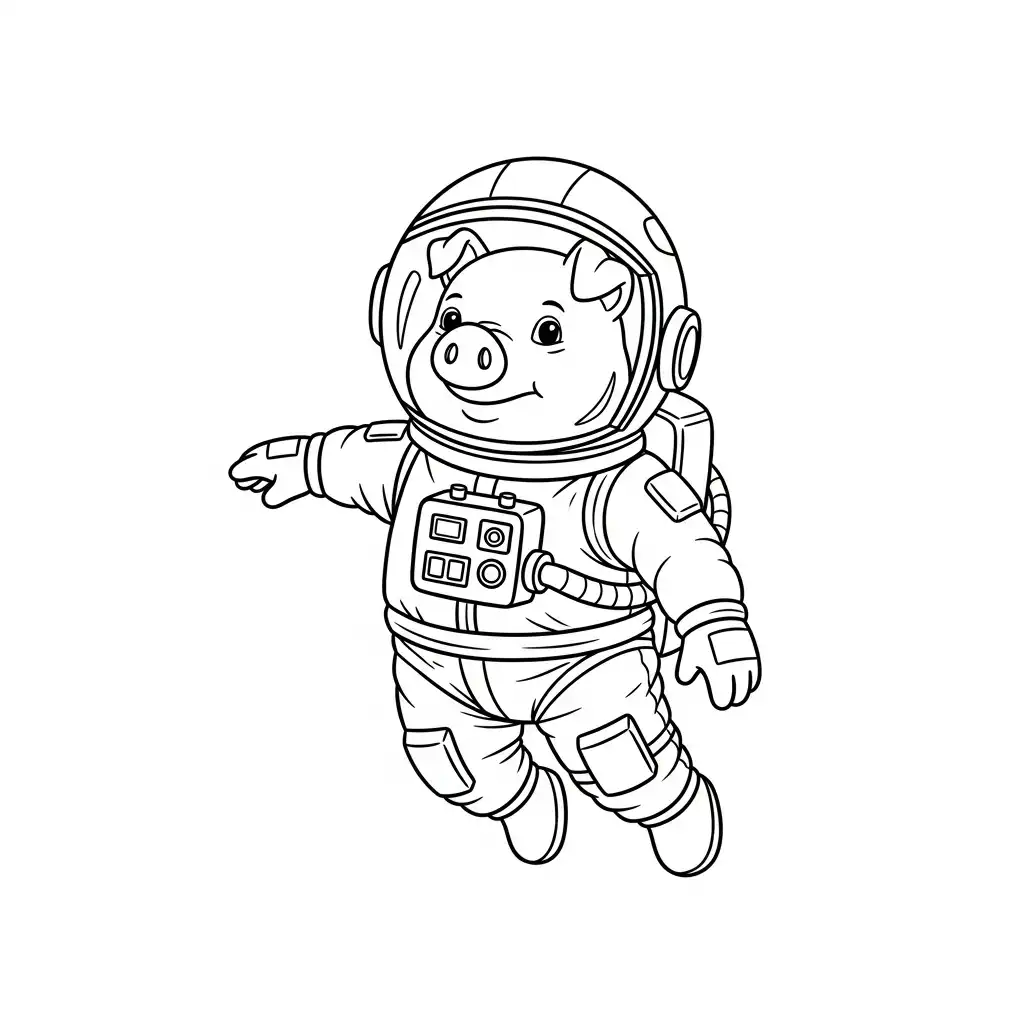 Cerdo para colorear para imprimir para niño de 4 años 3