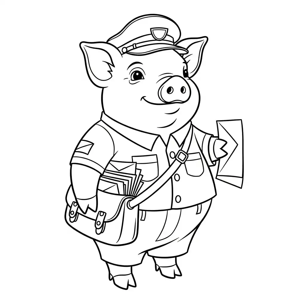 Cerdo para colorear para imprimir gratis