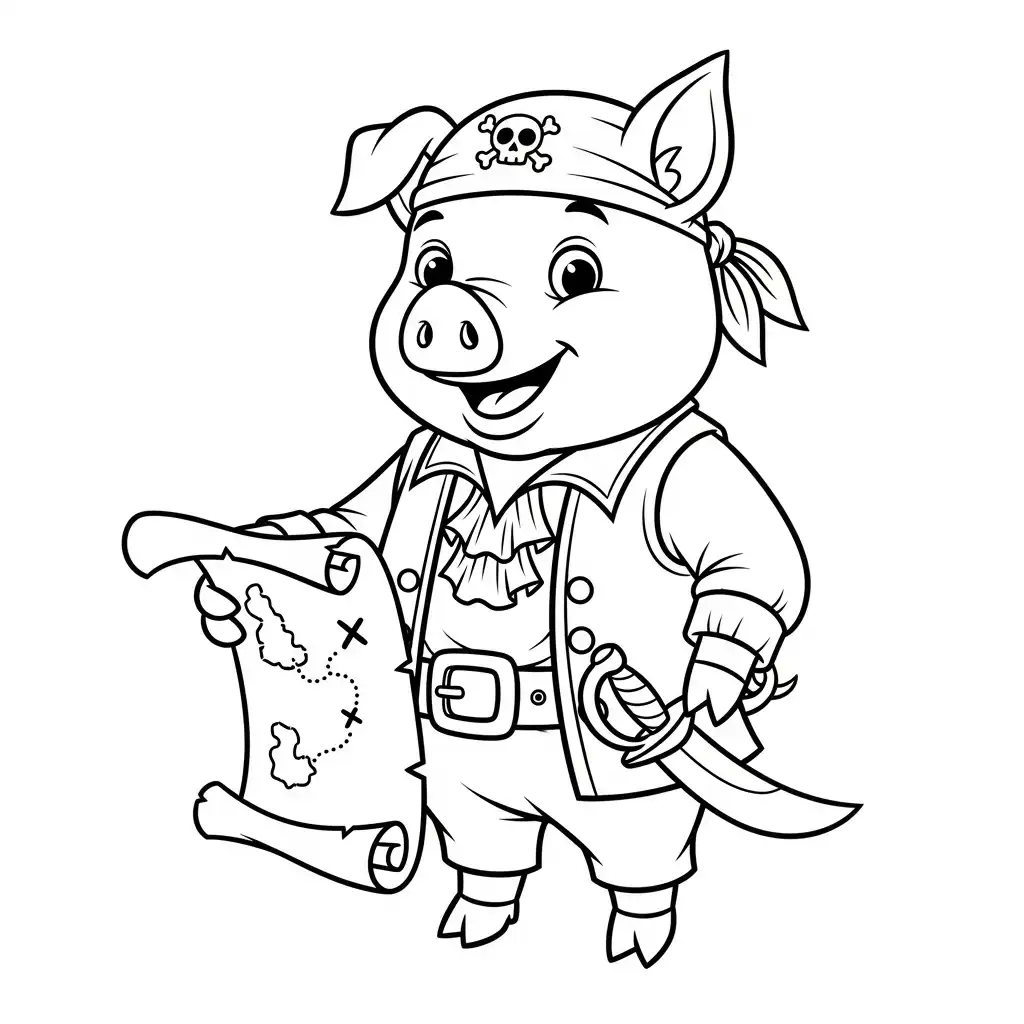 Cerdo para colorear gratis para imprimir 1