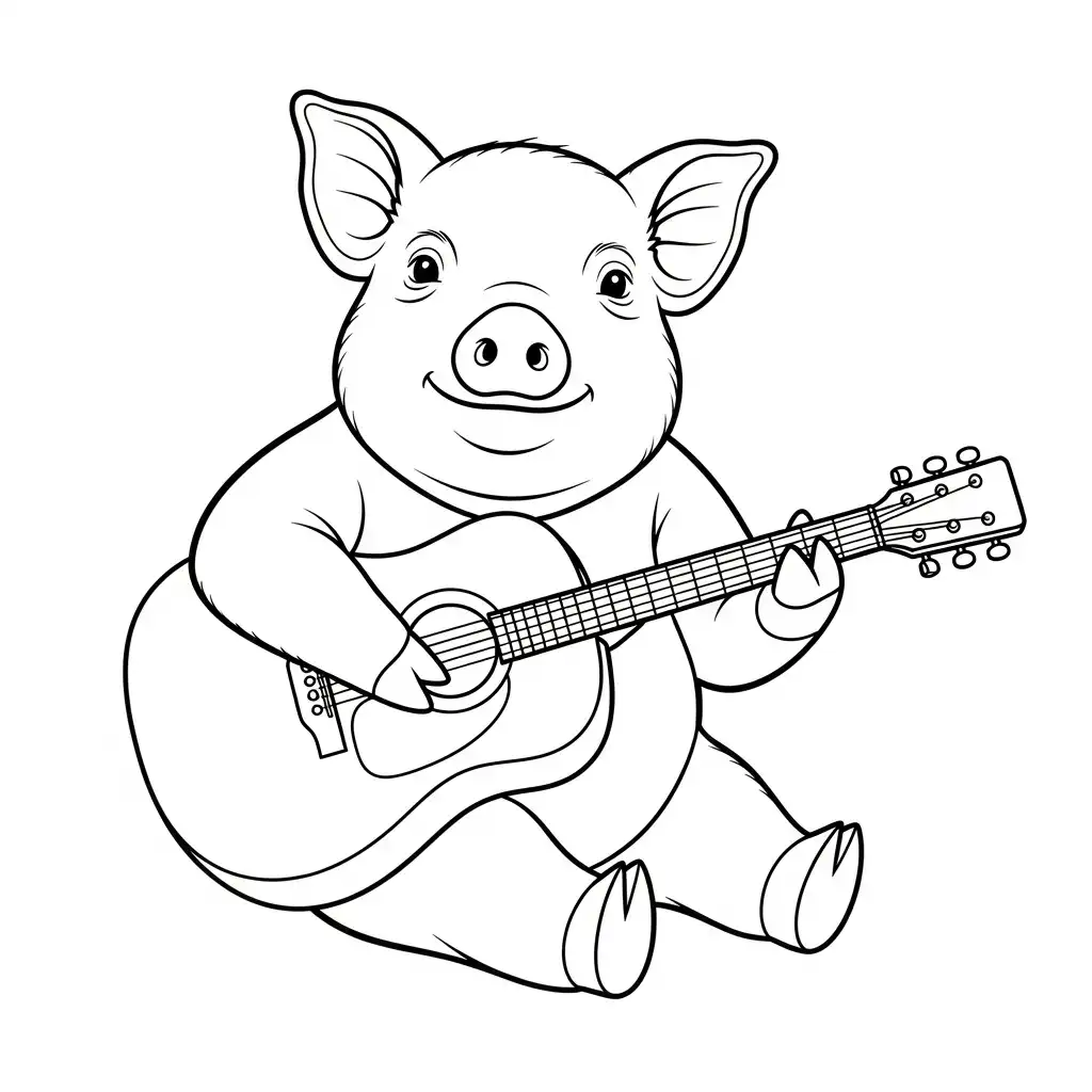 Cerdo para colorear para imprimir para niño de 10 años