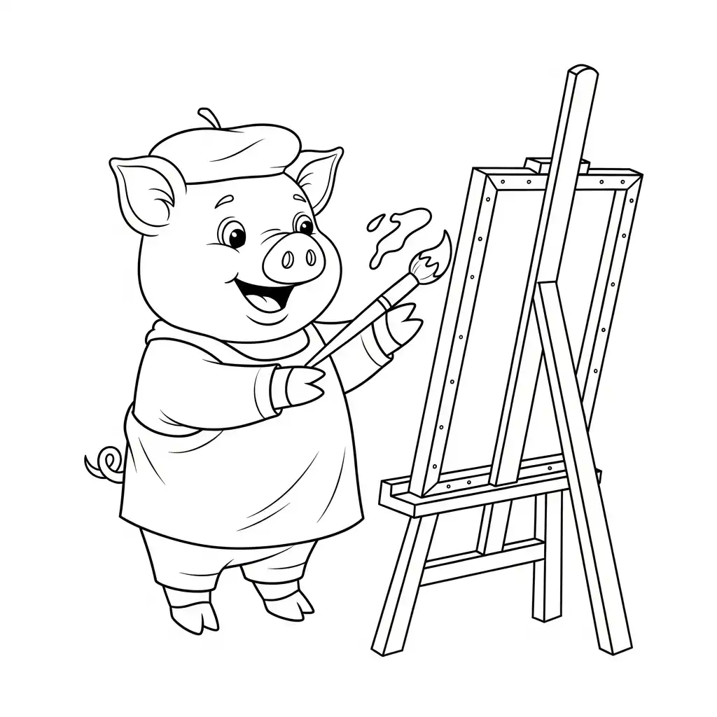 Cerdo para colorear para imprimir