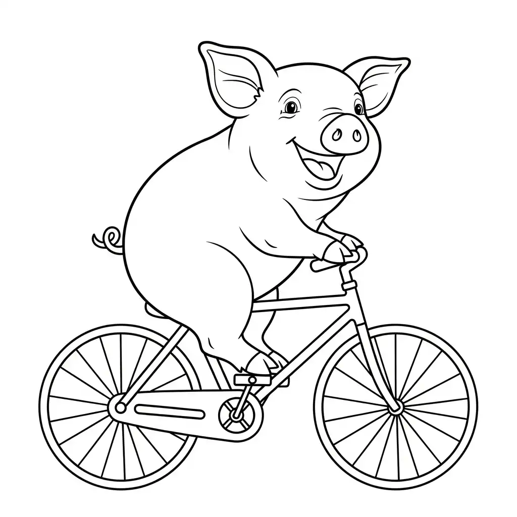 Cerdo para colorear de para niños