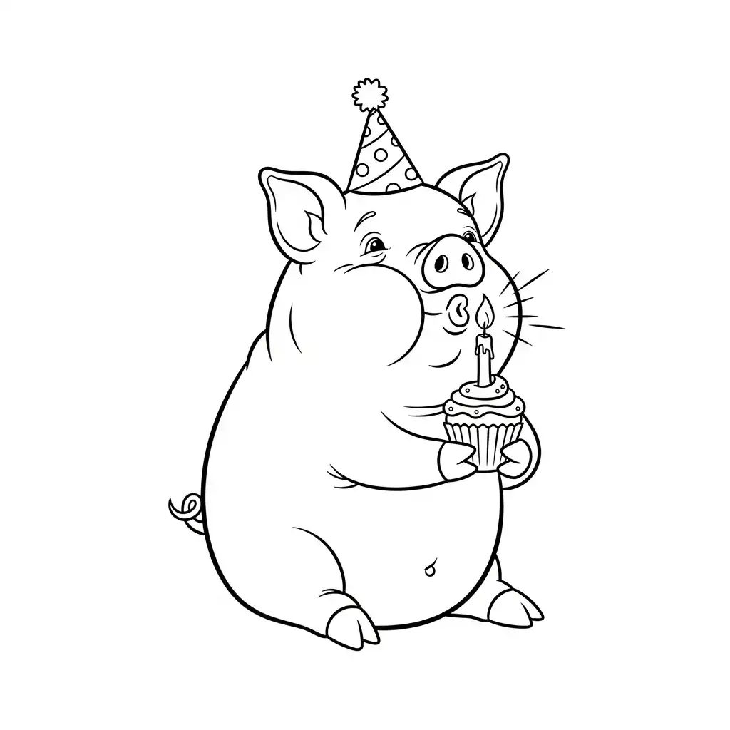 Cerdo para colorear para imprimir gratis 3