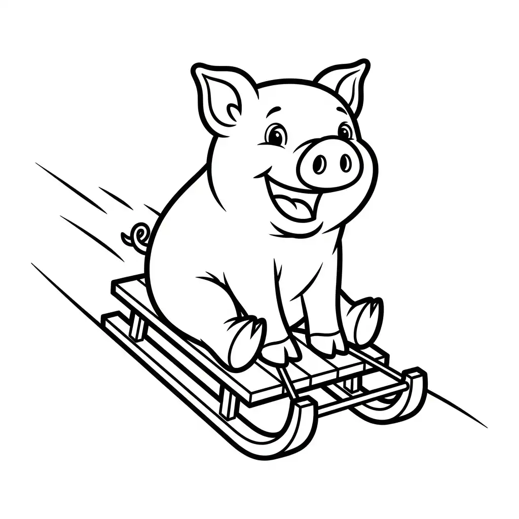 Cerdo para colorear gratis para imprimir 2