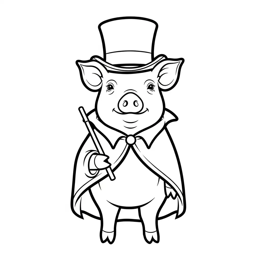 Cerdo para colorear para niño para imprimir gratis
