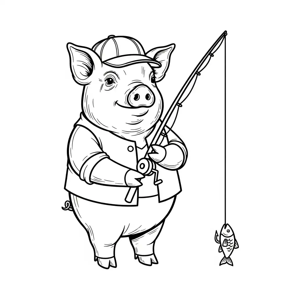 Cerdo para colorear para imprimir para niño de 2 años