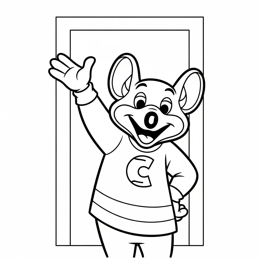Chuck E. Cheese 11 para colorear para imprimir para niño de 8 años