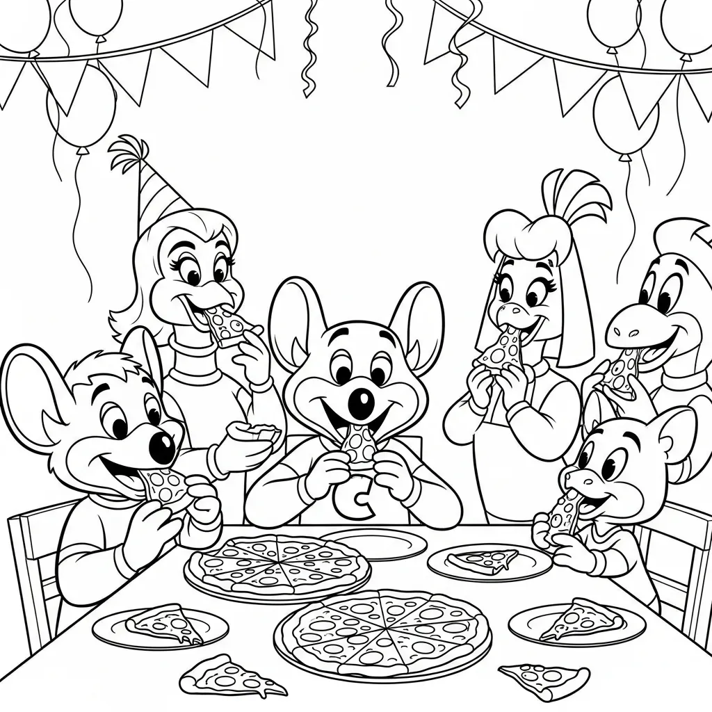 Chuck E. Cheese 12 para colorear para niño de 2 años