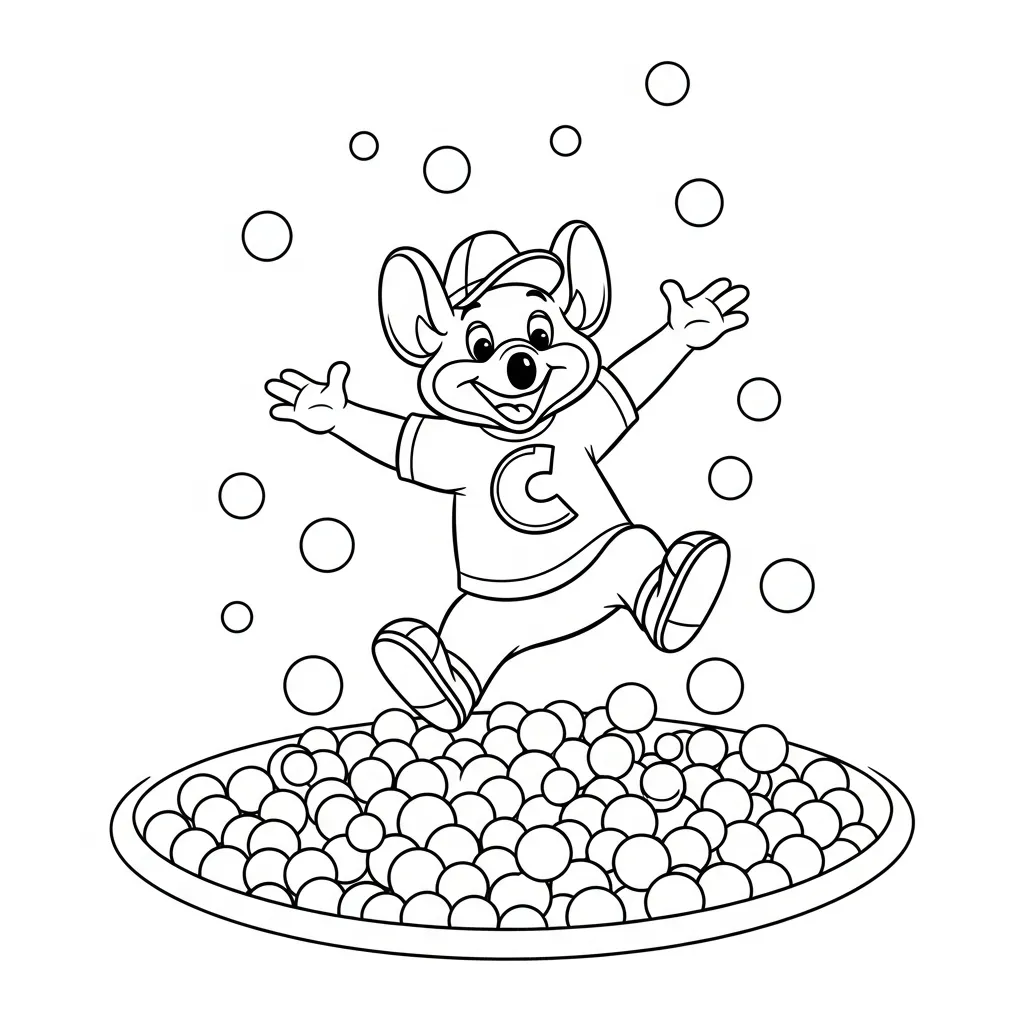 Chuck E. Cheese 15 para colorear para imprimir pdf