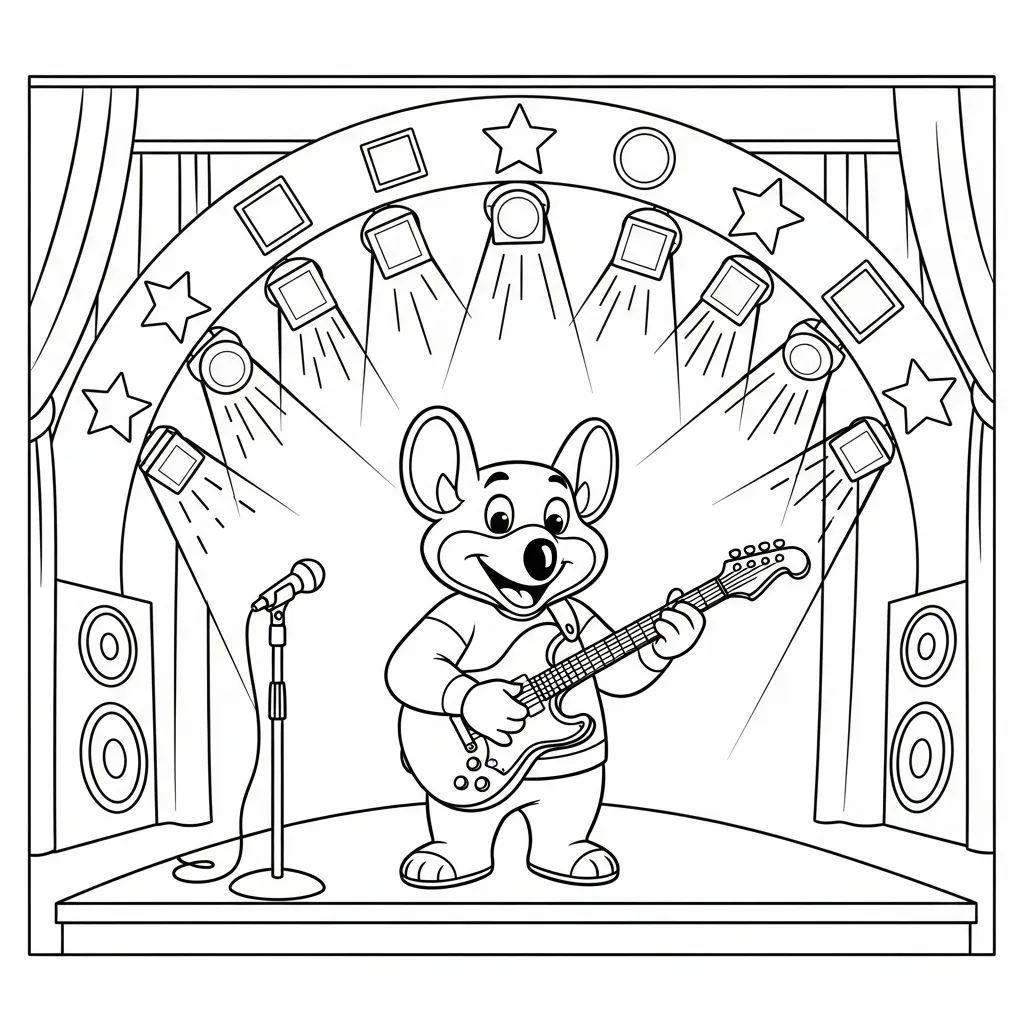 Chuck E. Cheese 17 para colorear y recortar
