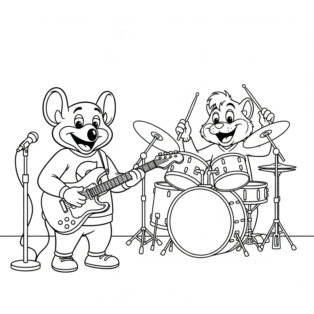 Chuck E. Cheese 19 para colorear para imprimir para niño de 2 años