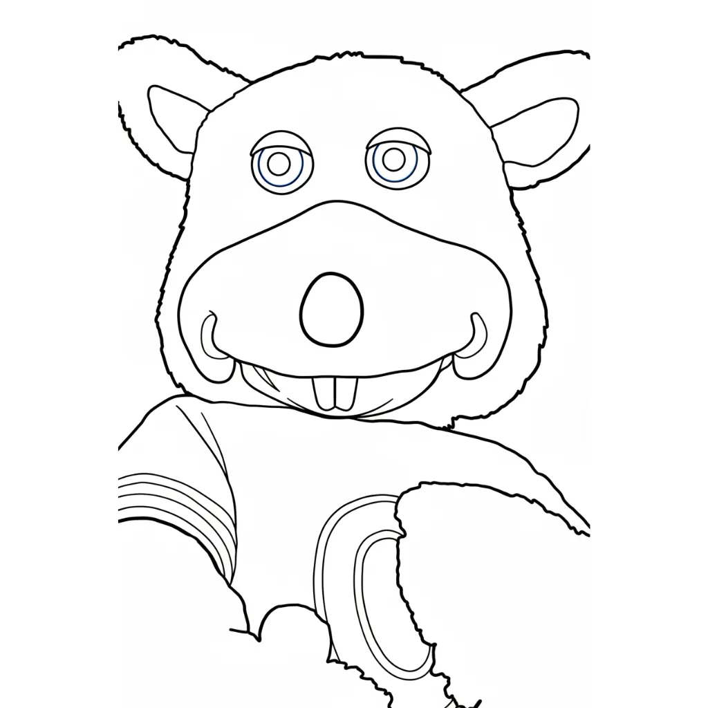 Chuck E. Cheese 4 para colorear para niño para imprimir