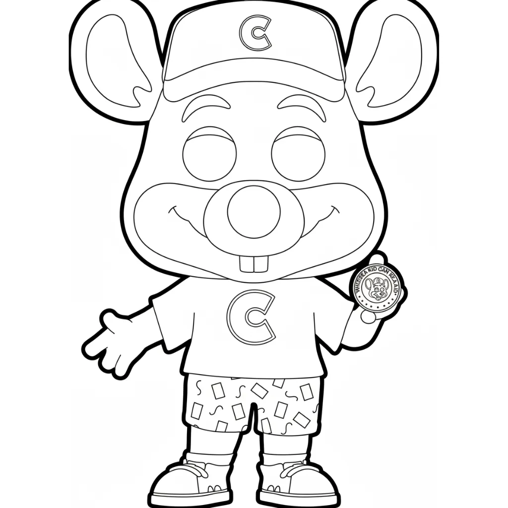 Chuck E. Cheese 6 para colorear para imprimir para niños