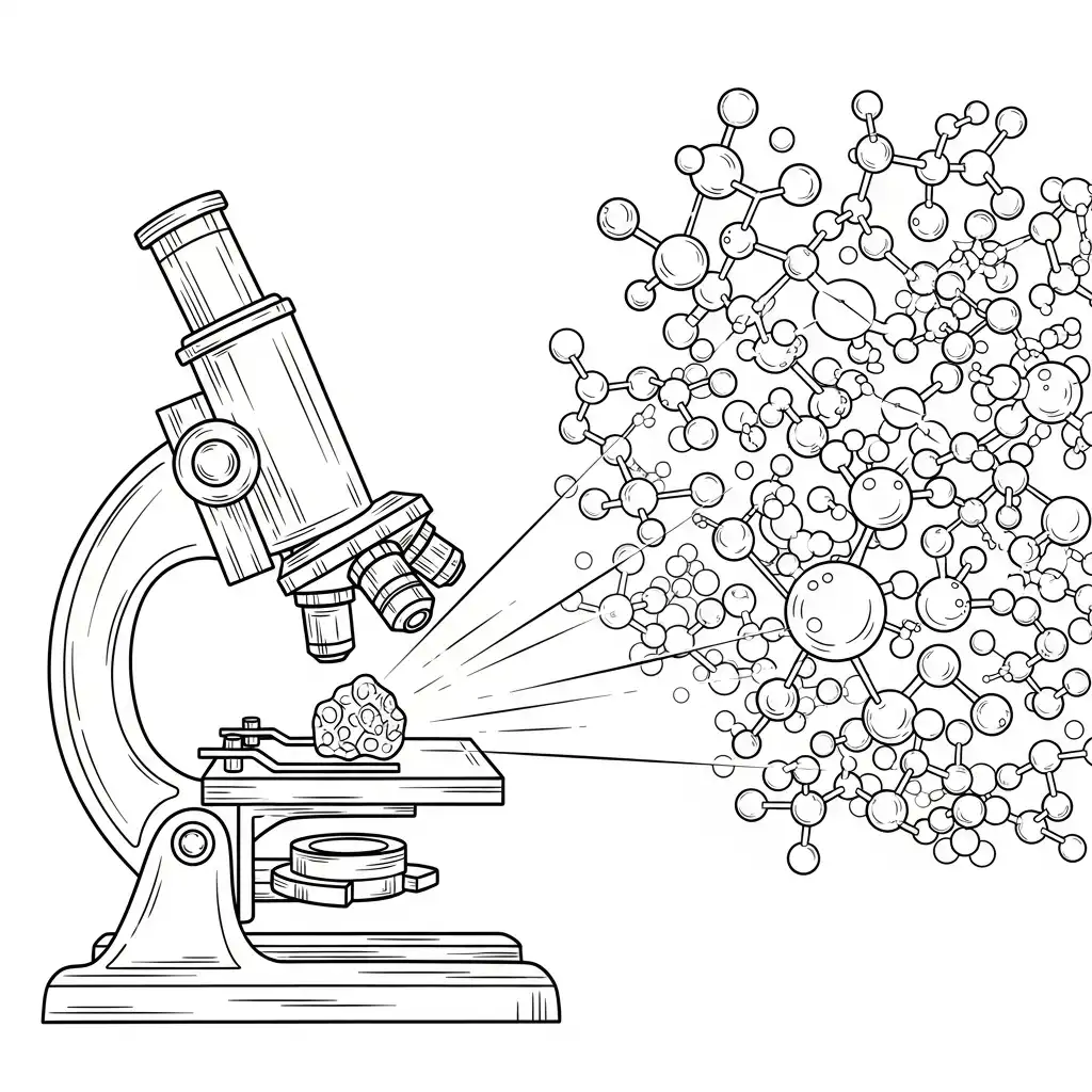 Ciencia para colorear para niño de 4 años