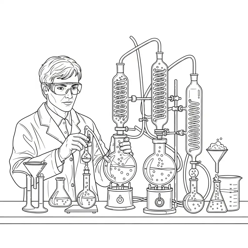 Ciencia para colorear para niños para imprimir