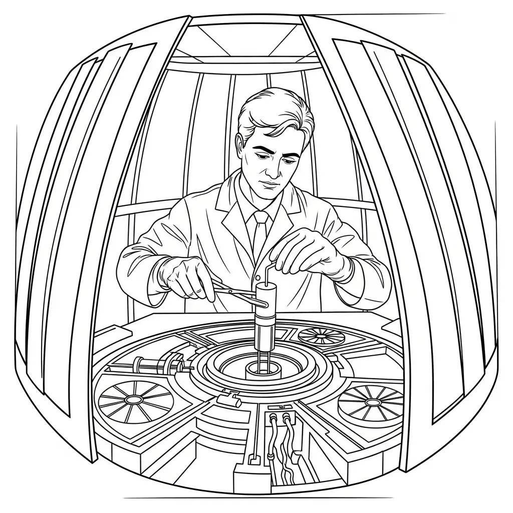 Ciencia para colorear y dibujo para imprimir 1