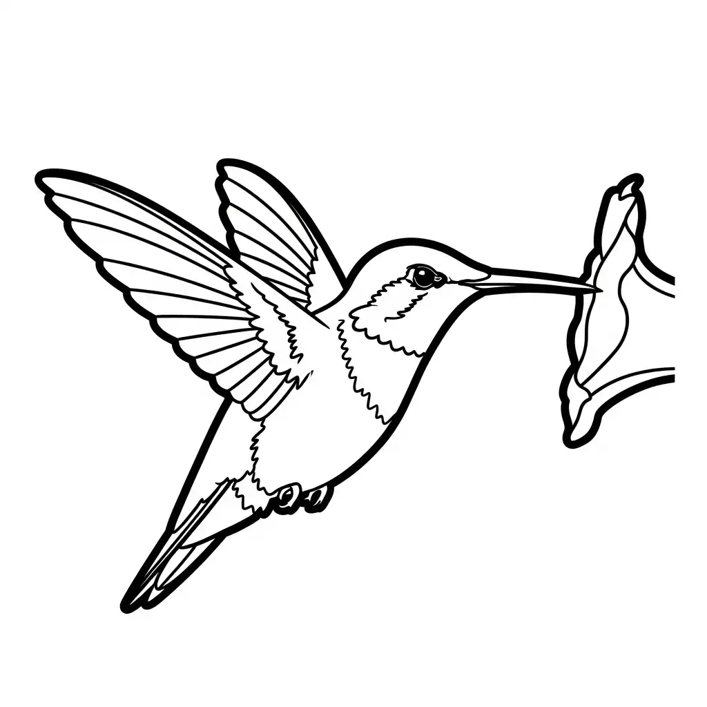 Colibri para colorear y dibujo para imprimir
