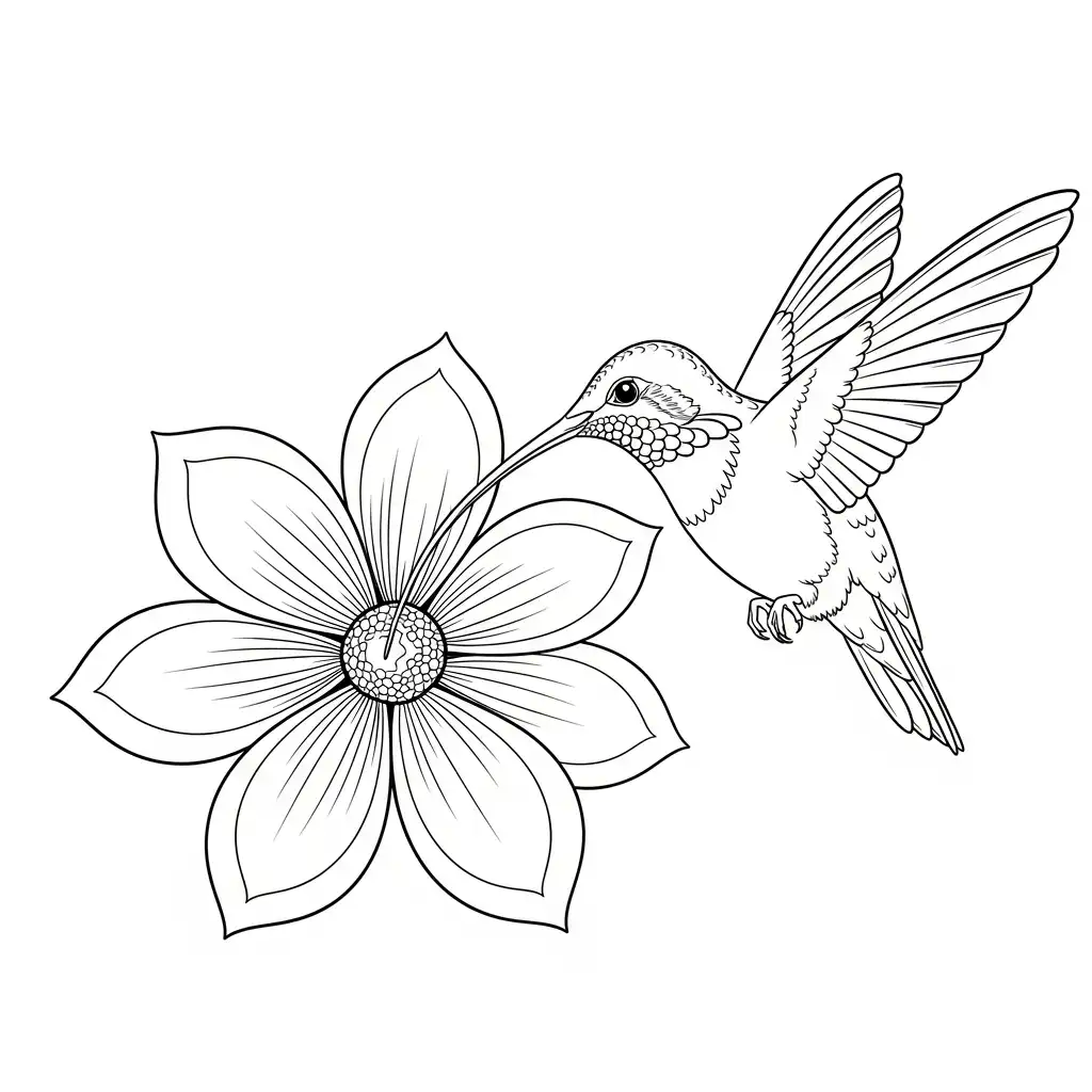 Colibri para colorear para imprimir para niño de 9 años