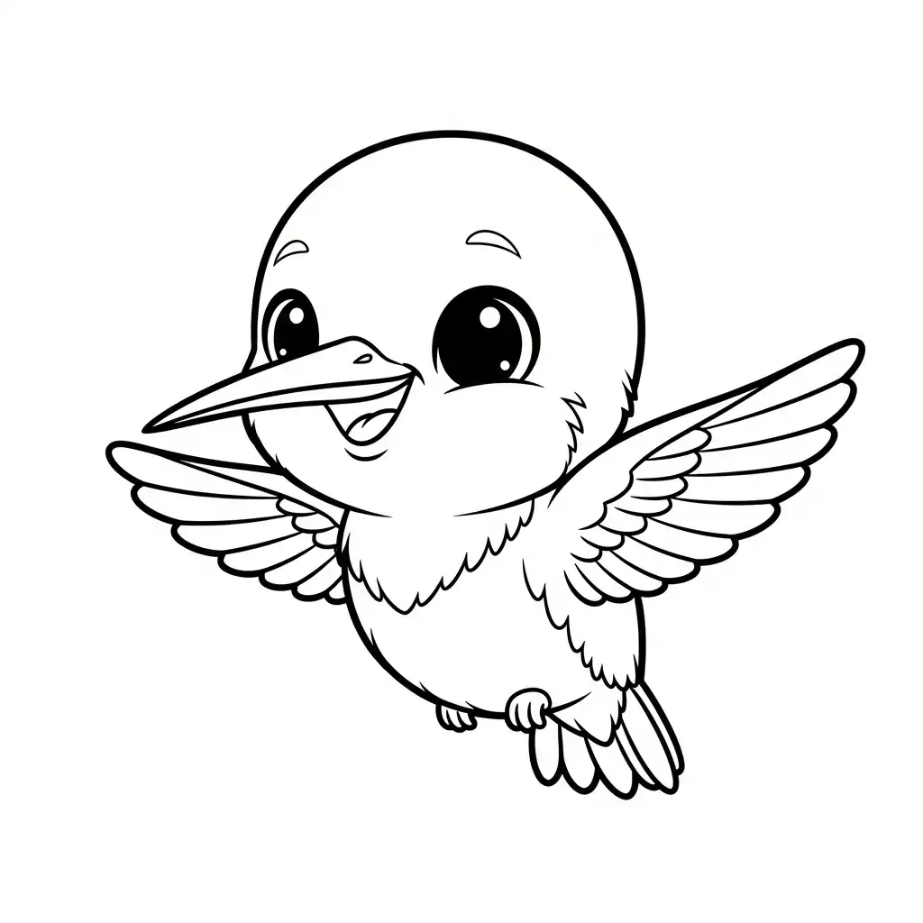 imprimir Colibri para colorear para niño