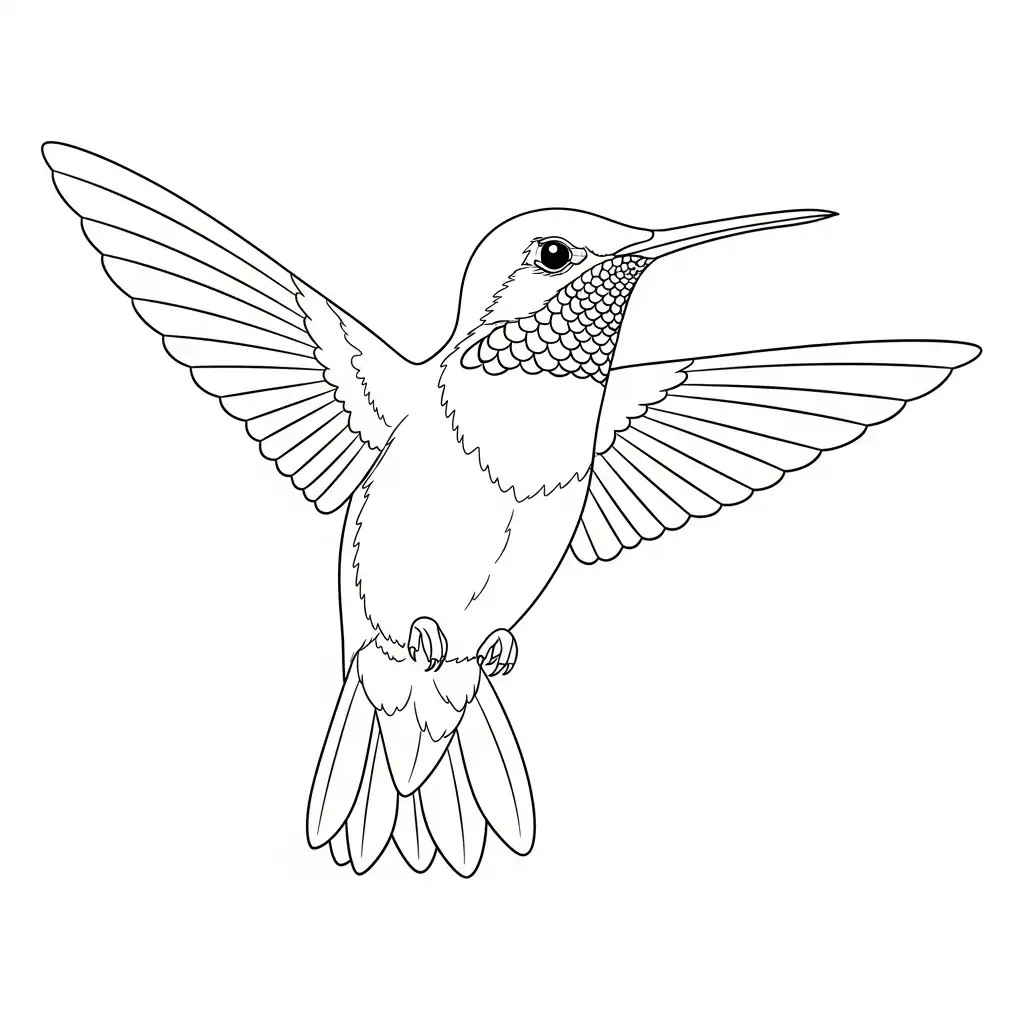 Colibri para colorear y recortar