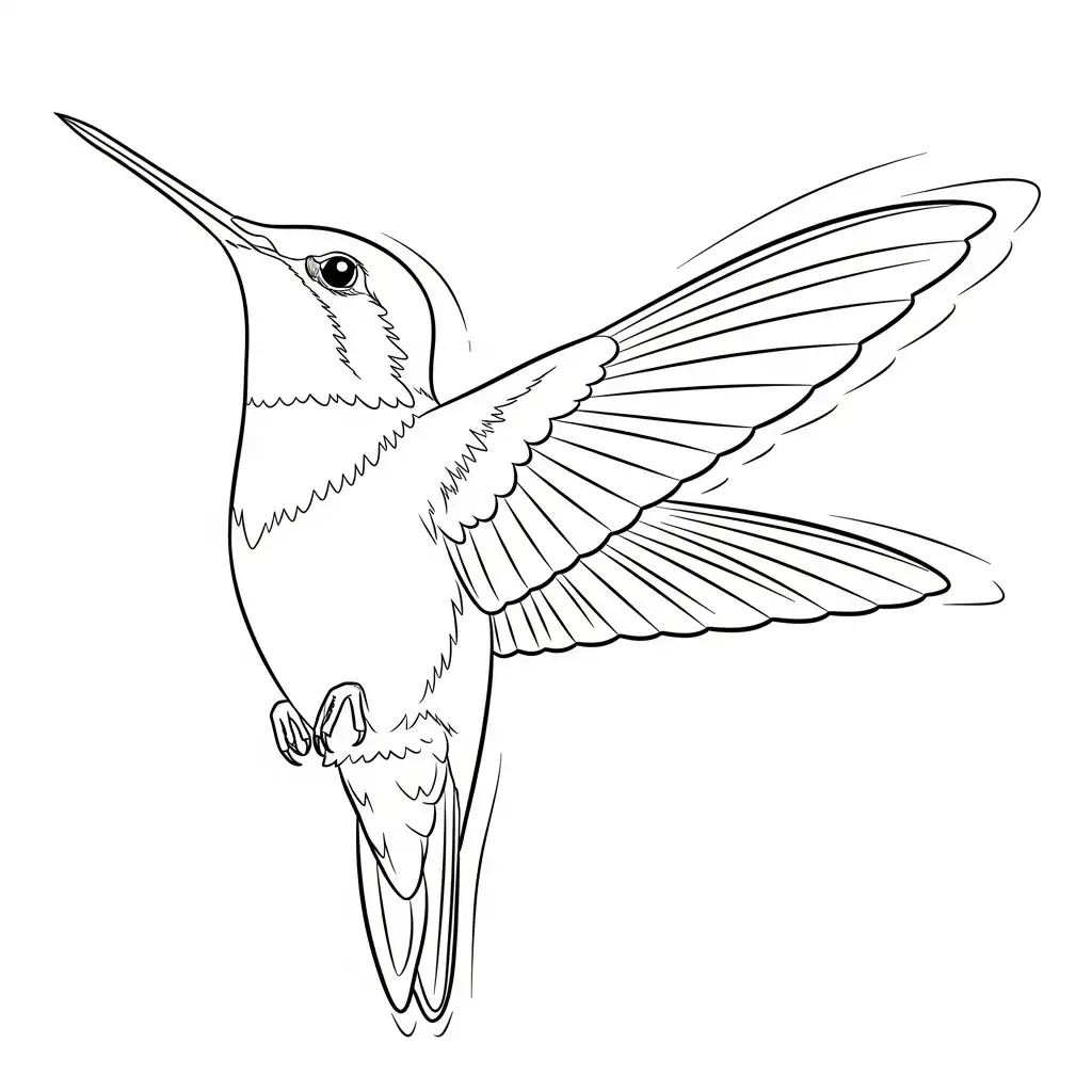 Colibri para colorear para niños para imprimir