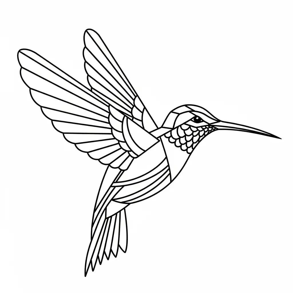 Colibri para colorear para niños para descargar