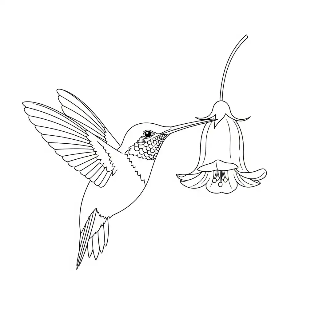 Colibri para colorear para imprimir a4