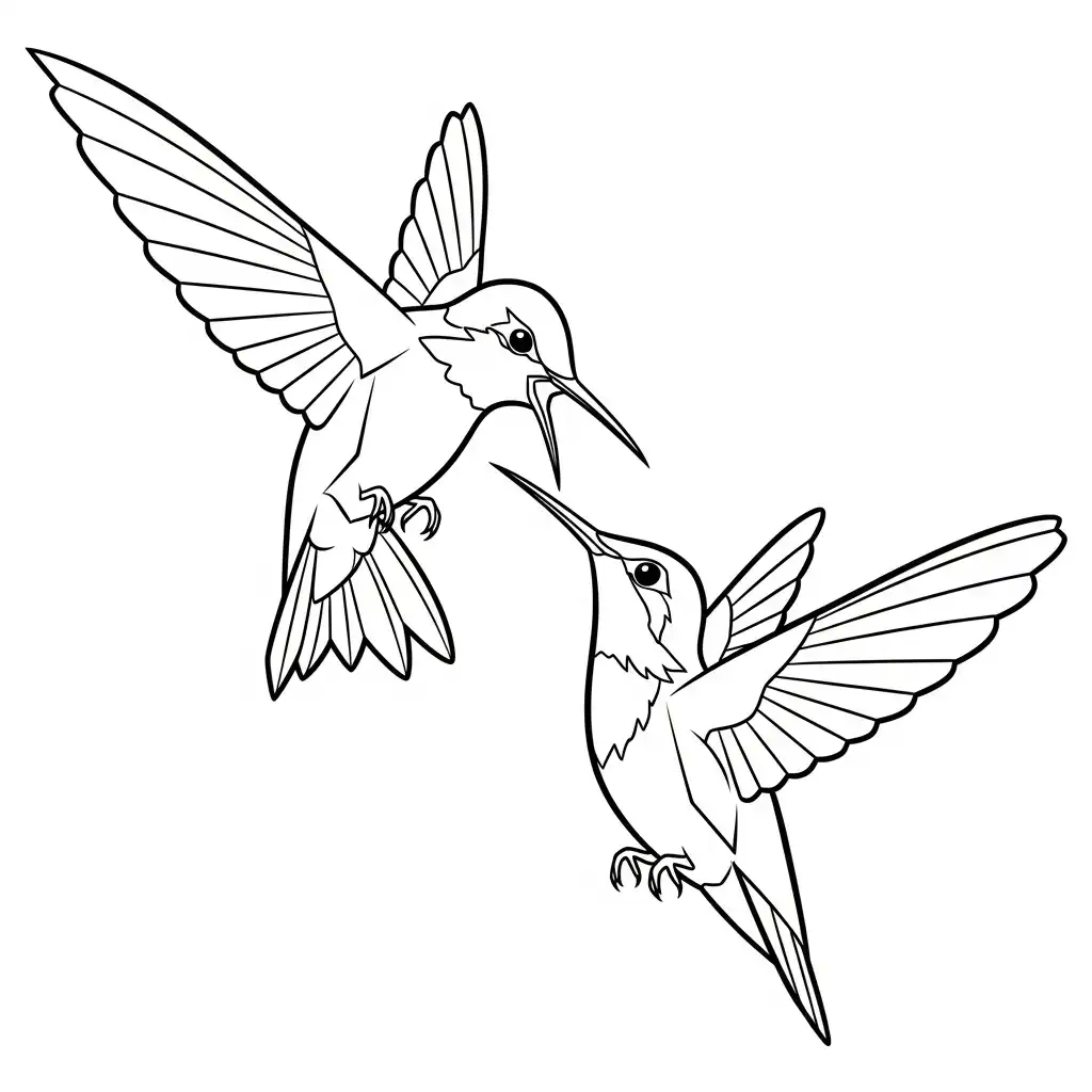 Colibri para colorear para niño de para imprimir